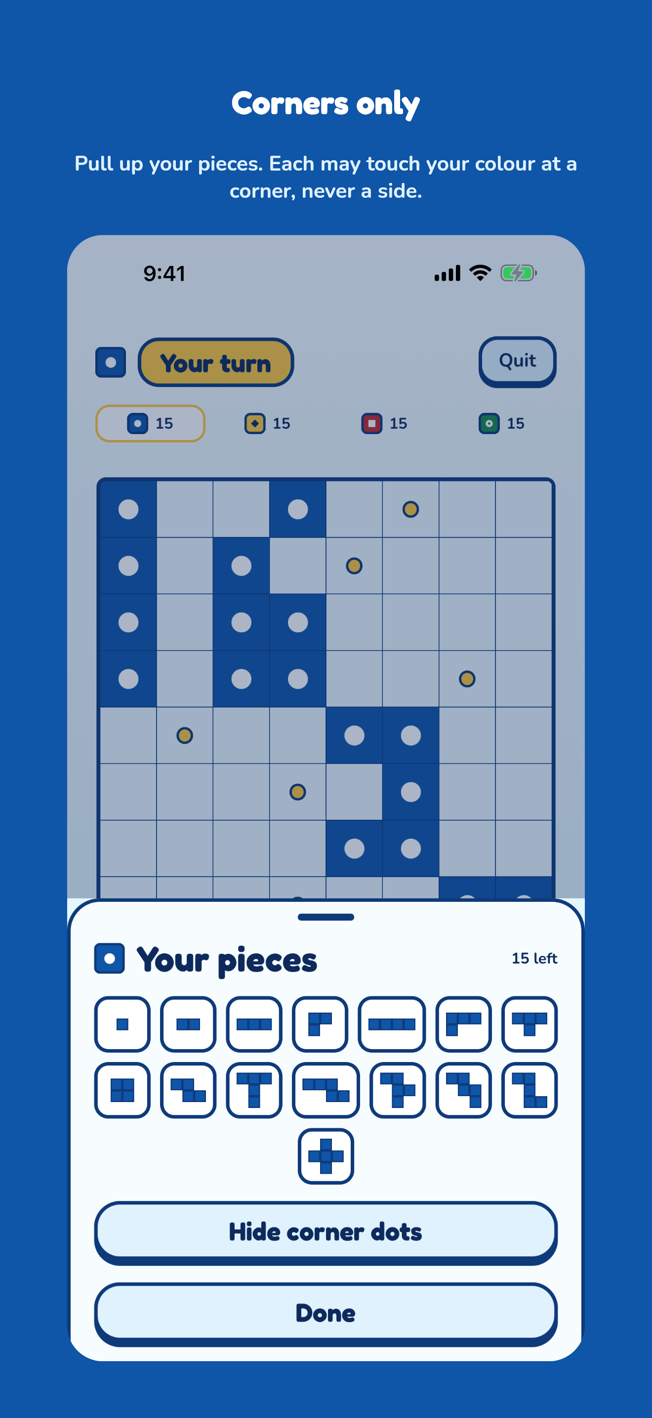 Corner Tiles on iPhone 6.9”
